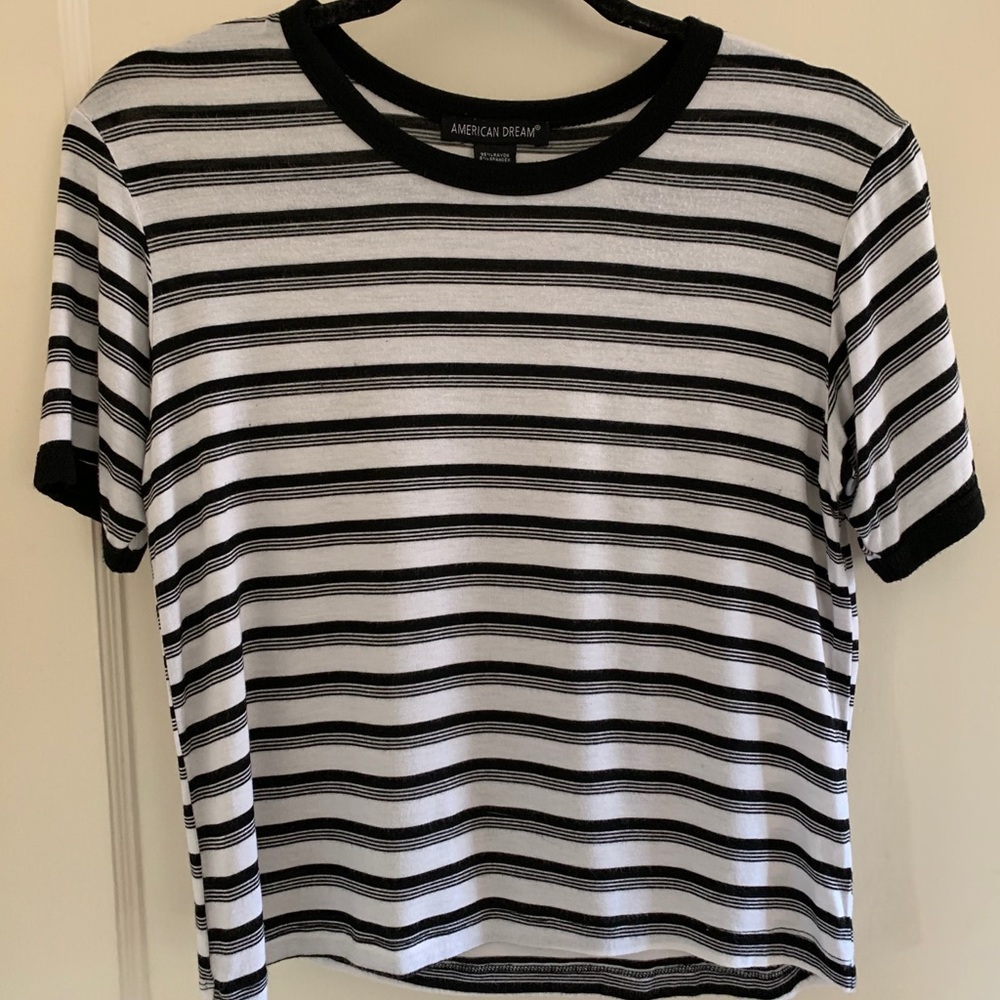 Black and White Stripped Crop Top